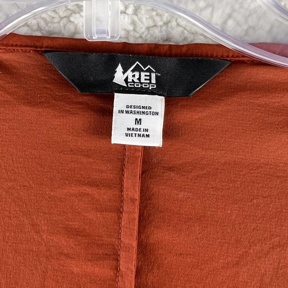 REI Women's Size M Orange Nylon Hooded Windbreaker Lightweight Jacket Shell - Picture 12 of 13